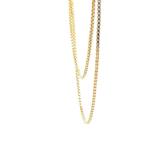 18K Gold Necklace Chain Box 20 inches Women Thin 3.23 grams - Picture 4 of 9